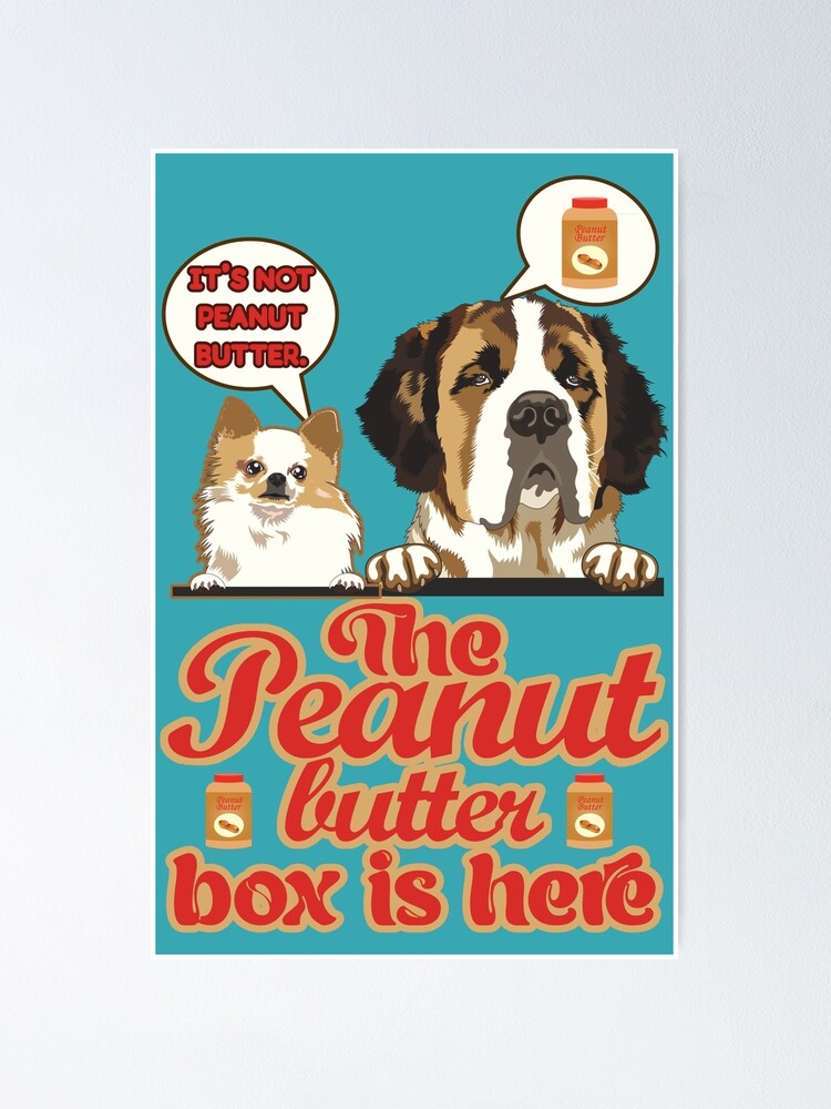 The Peanut Butter Box Is Here: Doggy Duo Version Funny St. Bernard Dog  Commercial Humor Pet Mat for Sale by JoyOfHopeStore