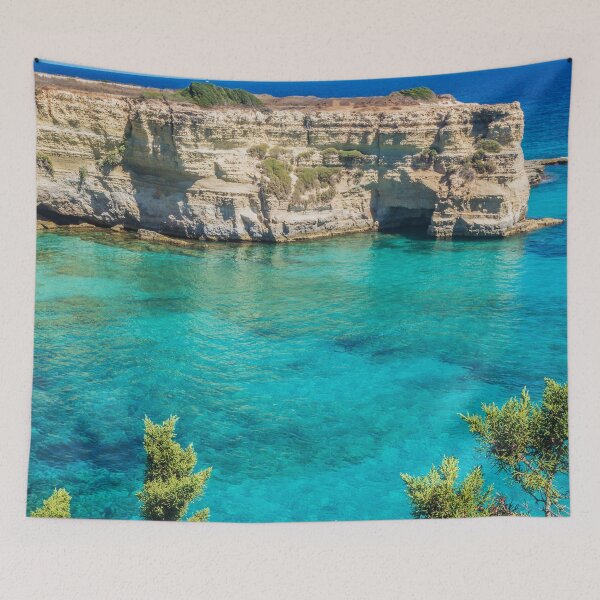 Item preview, Turquoise Sea, Cliffs and Green Trees. Puglia, Italy designed and sold by salarkoshop.