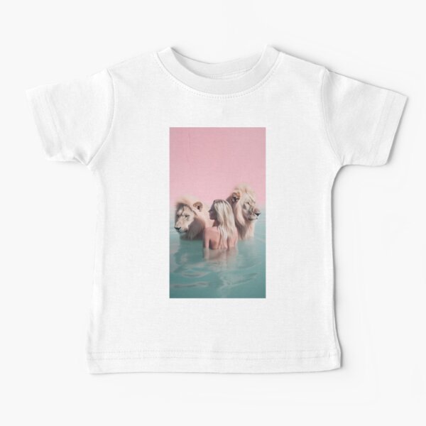 Woman swimming with lions Baby T-Shirt