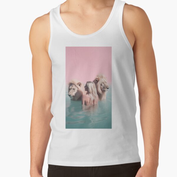 Woman swimming with lions Tank Top
