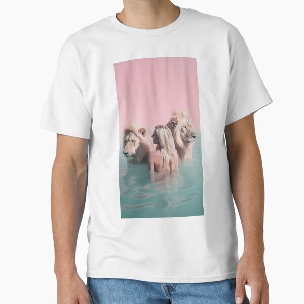 Woman swimming with lions Classic T-Shirt
