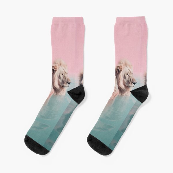 Woman swimming with lions Socks