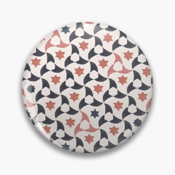 Item preview, Mosaic of the Alhambra in charcoal and pink colors on an ecru background designed and sold by cezidesign.