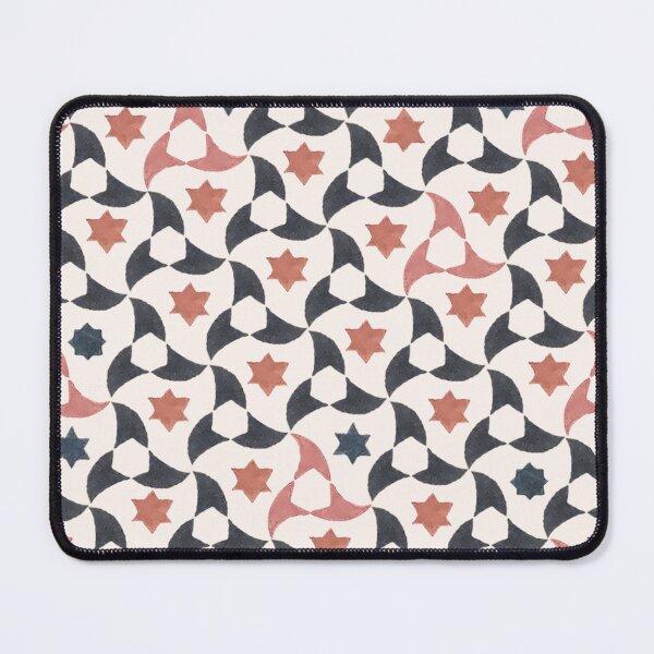 Item preview, Mosaic of the Alhambra in charcoal and pink colors on an ecru background designed and sold by cezidesign.
