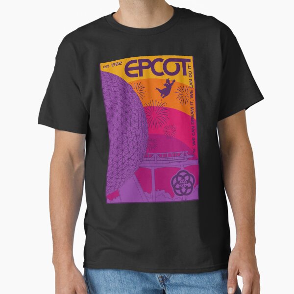 Vista previa del artículo con la obra «Epcot - Fuegos artificiales retro de Figment Rainbow - póster», diseñado y vendido por Cammi Friederichs.