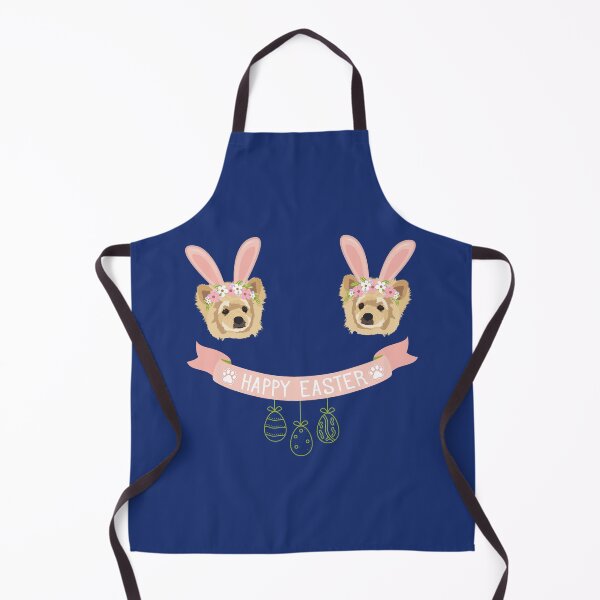 Item preview, Pomeranian Dog Head with Bunny Ears, Happy Easter Sign and Hanging Eggs designed and sold by SeasonalDogs.