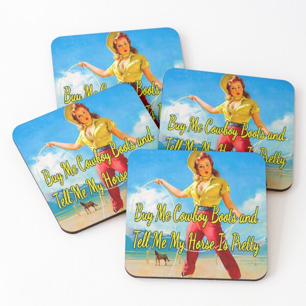 Item preview, 1950’s Cowgirl with Horse by Gil Elvgren designed and sold by KellysComColors.