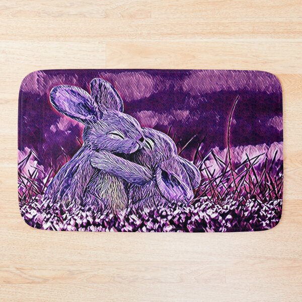 Item preview, Cute Hugging Bunny Rabbits in a Field of Flowers designed and sold by madtoyman.