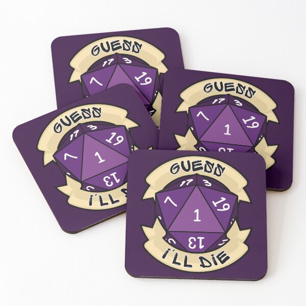 Item preview, Guess I'll die - Natural 1 - Critical Fail - D&D Purple Novelty designed and sold by CC's Designs.