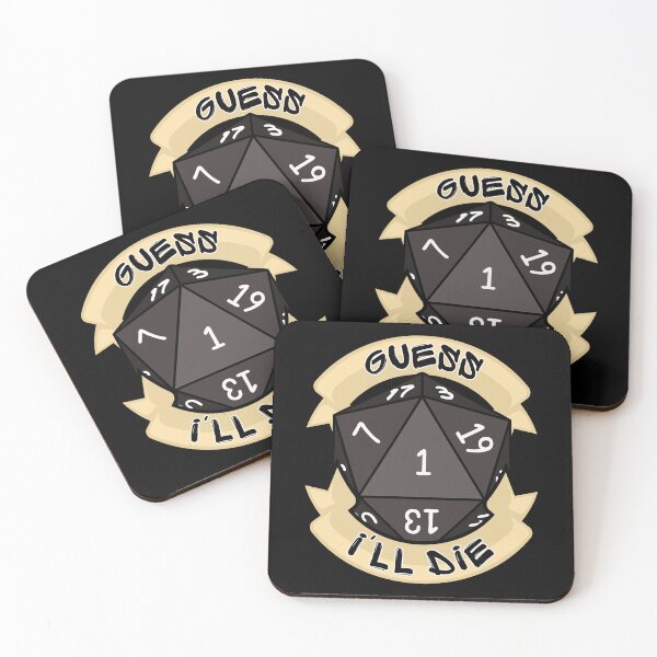 Item preview, Guess I'll die - Natural 1 - Critical Fail - D&D Grey/Black Novelty designed and sold by CC's Designs.