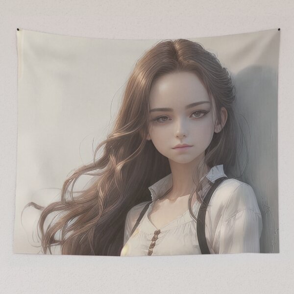 Item preview, Charming Schoolgirl with Long Chestnut Hair designed and sold by FireScreen.