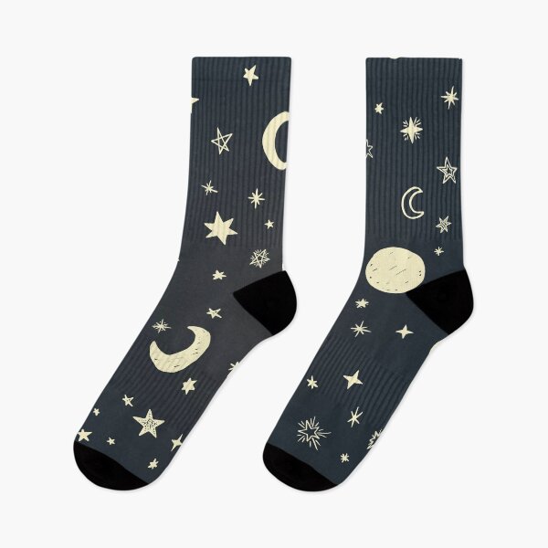 Item preview, moon, star and crescent illustration, hand-painted watercolor stars, seamless pattern with stars and moon designed and sold by SabinArt.