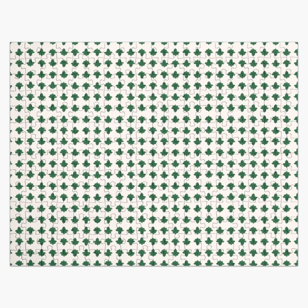 Alhambra tiles in green on an ecru background Jigsaw Puzzle