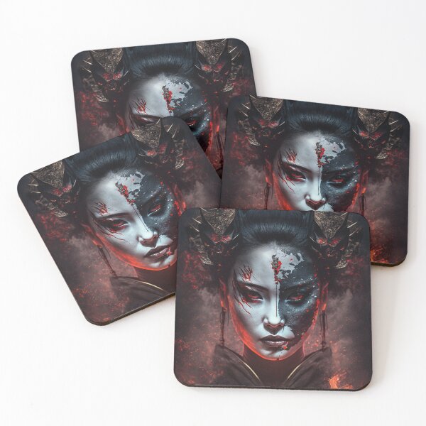 Artikelvorschau, Feuerdämon Geisha Tenebrismus Hell-Dunkel-Stil entworfen und verkauft von RK - Shop.