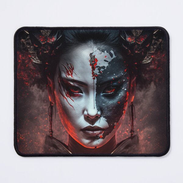 Item preview, Fire demon geisha tenebrism chiaroscuro style designed and sold by RK - Shop.