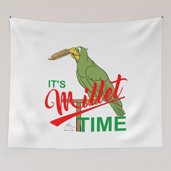 Item preview, It's Millet Time-Oscar the Cartoon Parrot designed and sold by Laughing Parrot Studio.