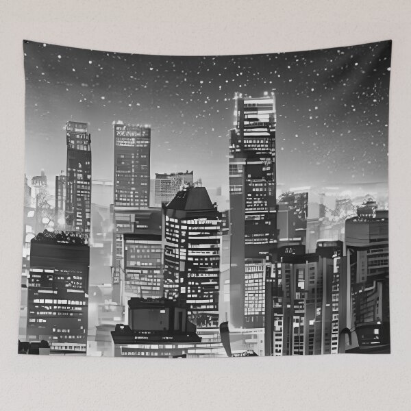 Item preview, Manhattan Under the Stars in Black and White designed and sold by Marymarice.