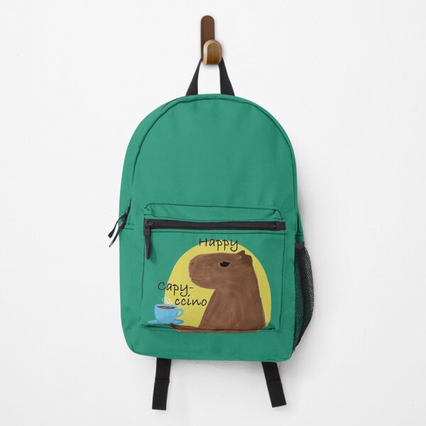 Item preview, Happy capy-ccino capybara yellow green capybara pun designed and sold by glowvim.
