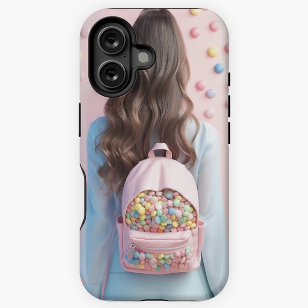Woman with Candy Backpack iPhone Tough Case
