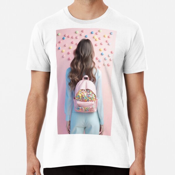 Woman with Candy Backpack Premium T-Shirt