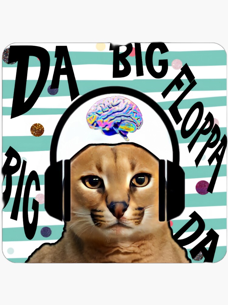 Da Big Floppa - New Rapper with King Crown | Floppa Cube Flop Flop Happy  Floppa Friday Drip | Fun | Original Art Pet Mat Bandana Cat | Art Print