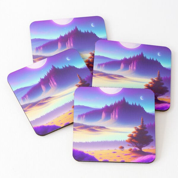 Item preview, Beautiful Purple Fantasy Dream Cosmic Landscape AI Art designed and sold by unusualillusion.