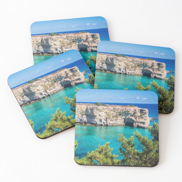 Item preview, Turquoise Sea, Cliffs and Green Trees. Puglia, Italy designed and sold by salarkoshop.