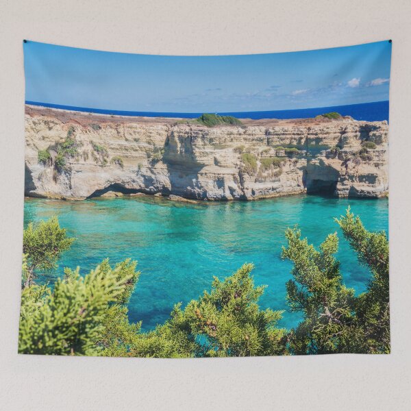Item preview, Turquoise Sea, Cliffs and Green Trees. Puglia, Italy designed and sold by salarkoshop.