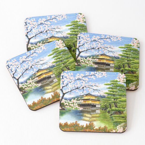 Item preview, Kinkakuji spring watercolor painting designed and sold by Antigone Damigou.