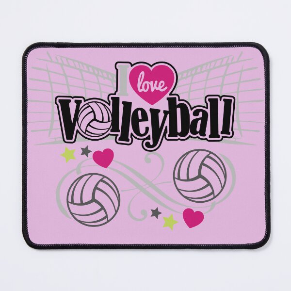 Item preview, I Love Volleyball Dedicated Player Fan Spike Net Pink Heart designed and sold by SilentEcho.