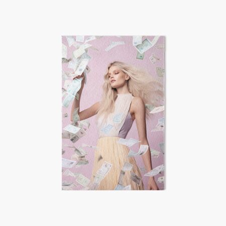 Blonde Woman Money Art Board Print