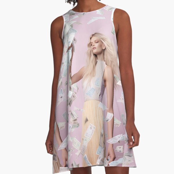 Blonde Woman Money A-Line Dress