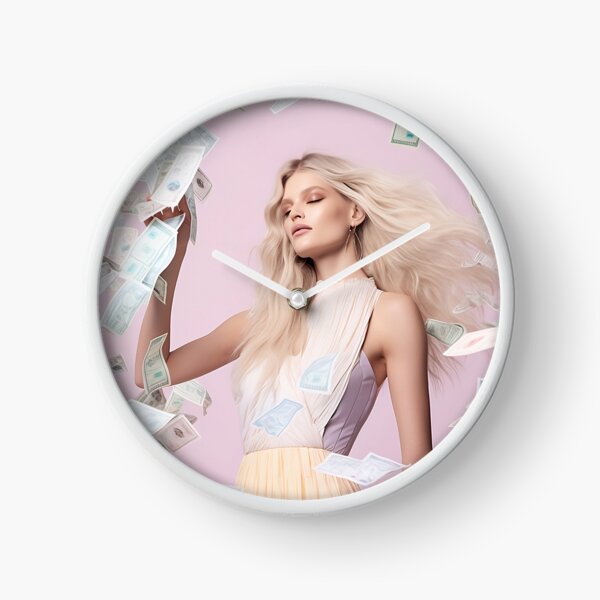 Blonde Woman Money Clock