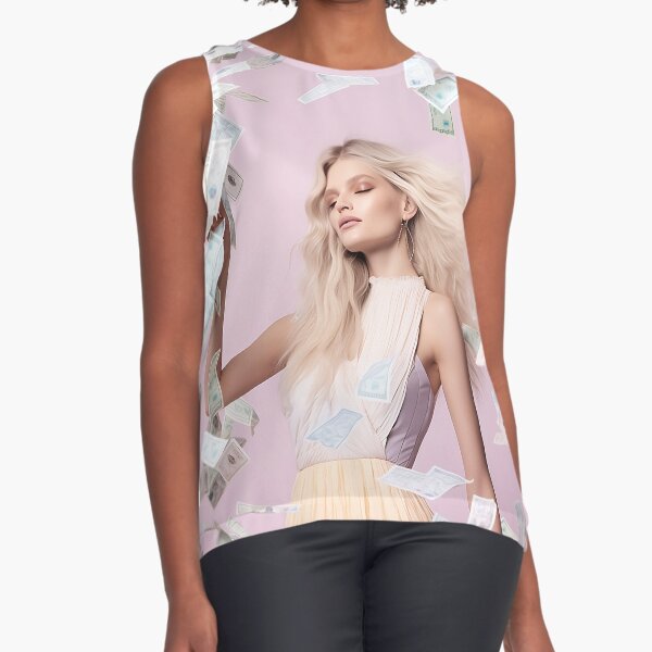 Blonde Woman Money Sleeveless Top