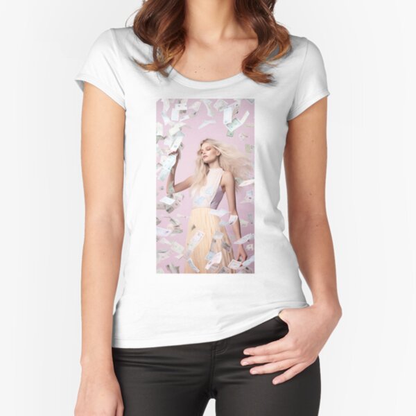 Blonde Woman Money Fitted Scoop T-Shirt