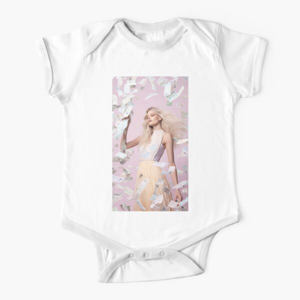 Blonde Woman Money Short Sleeve Baby One-Piece