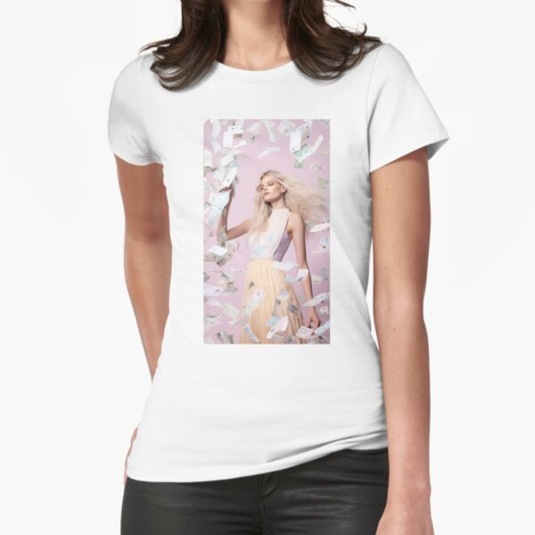  Blonde Woman Money Fitted T-Shirt