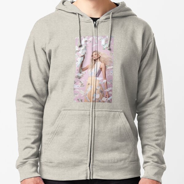 Blonde Woman Money Zipped Hoodie