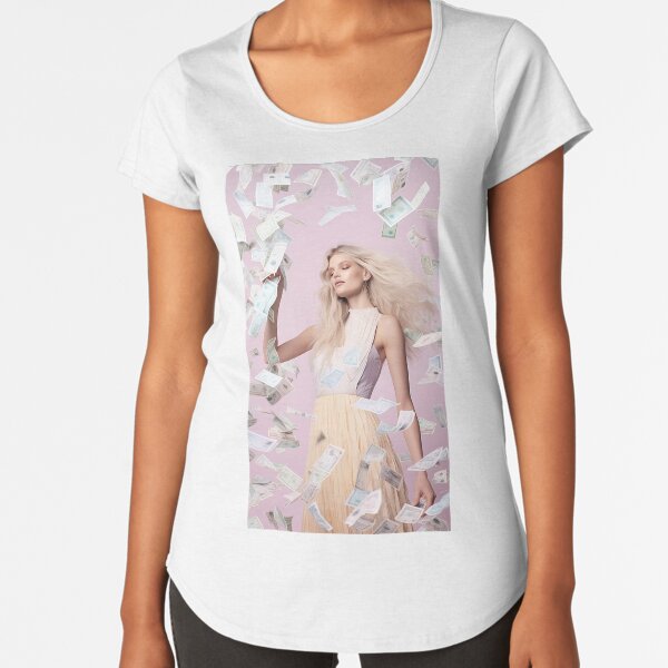 Blonde Woman Money Premium Scoop T-Shirt