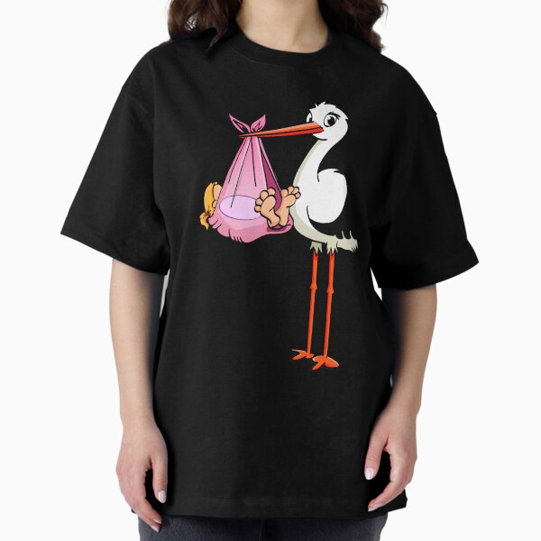 It’s a girl “The pink stork and the baby girl” Oversized T-Shirt