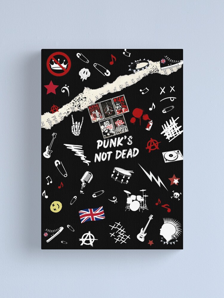 Punks Not Dead / Punk Rock Aesthetic Pattern | Canvas Print