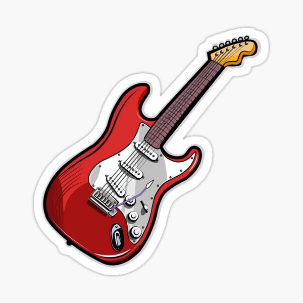 Artikel-Vorschau von Rote Stratocaster-Rock-Gitarre, designt und verkauft von Alphaproject.