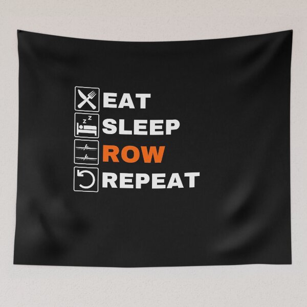 Item preview, Eat Sleep Row Repeat, Orange, Erg Rowing Crew, Rowing Oar, Row Crew designed and sold by Cryptohaven.
