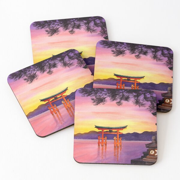 Item preview, Itsukushima Torii Gate watercolor painting designed and sold by Antigone Damigou.