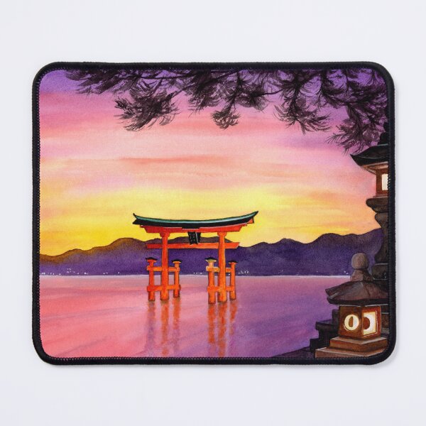 Item preview, Itsukushima Torii Gate watercolor painting designed and sold by Antigone Damigou.