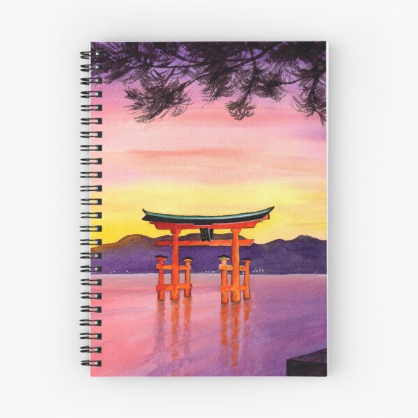 Item preview, Itsukushima Torii Gate watercolor painting designed and sold by Antigone Damigou.