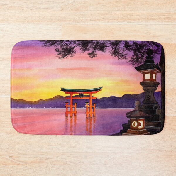 Item preview, Itsukushima Torii Gate watercolor painting designed and sold by Antigone Damigou.