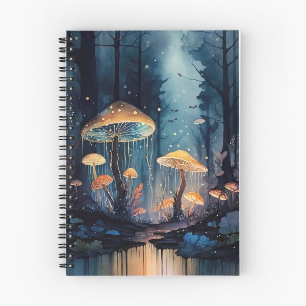 Item preview, Mushrooms in Night Forest Garden, Spooky Witchy Art designed and sold by MoonBohemian.