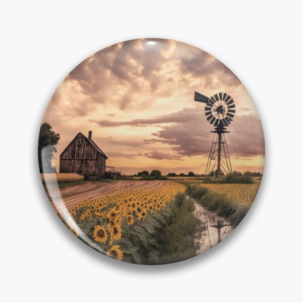 Item preview, painting windmill in a field of sunflowers designed and sold by Richard Montag.