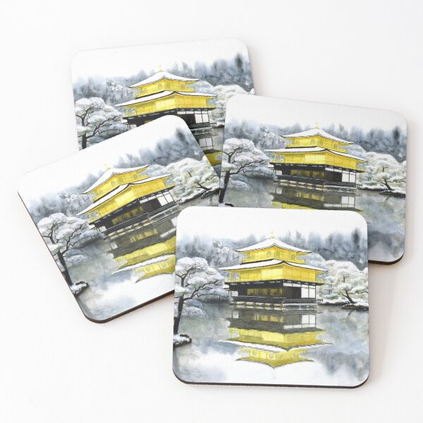 Item preview, Kinkakuji winter watercolor painting designed and sold by Antigone Damigou.